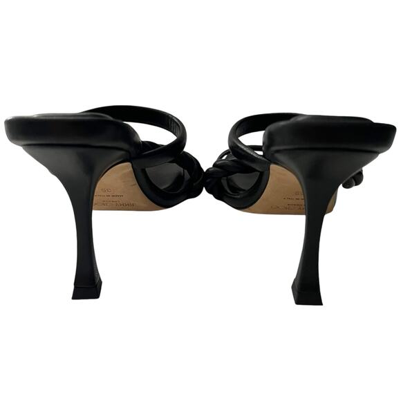 JIMMY CHOO Diosa Leather Mules EU 36 US 5 - 5.5 Black Twisted Strap Sandals - Picture 3 of 12